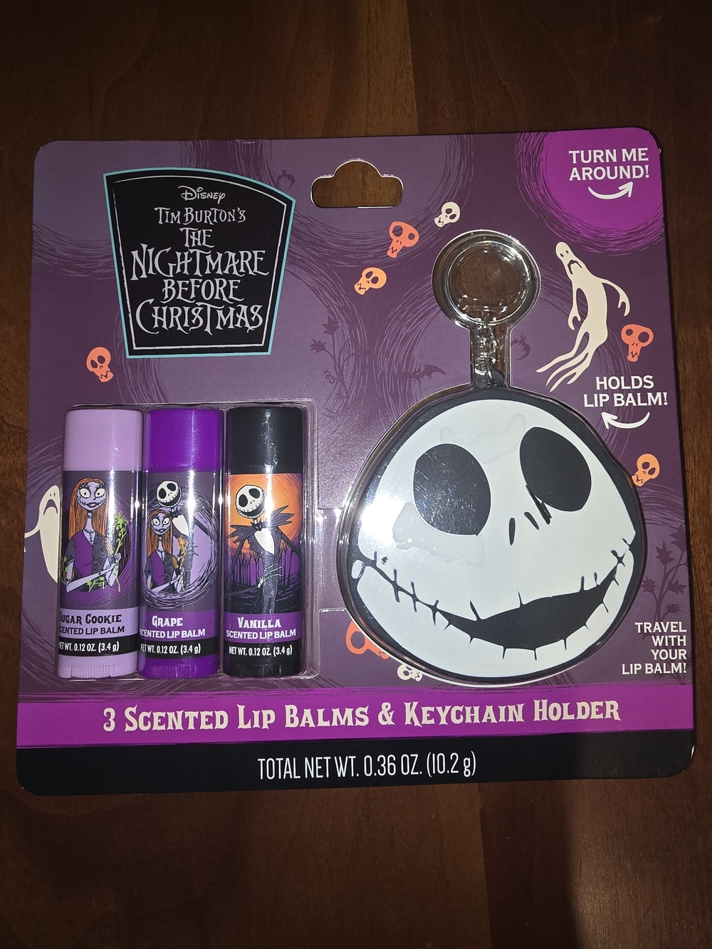 Disney The Nightmare Before Christmas Lip Balm Keychain Holder with 3 Lip Balms